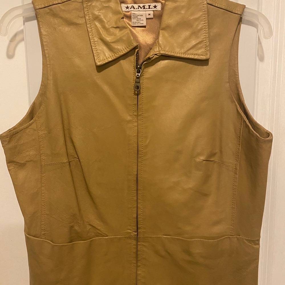 A.M.I - Tan Leather Vest